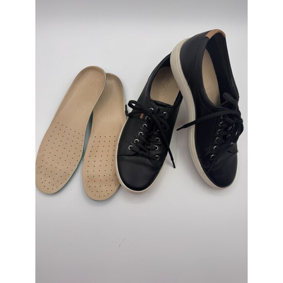Ecco Sneakers Soft 7 Low Womens Size 9-9.5 Black Casual Walking Lace Up Shoes - Picture 15 of 16